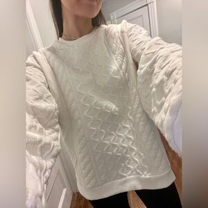 Zara textured crewneck sweatshirt